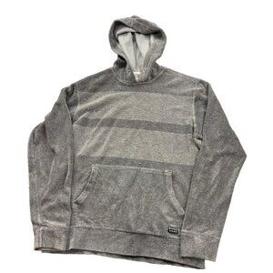 Billabong Mens‎ Grey Striped Textured Knit Hoodie Sweatshirt Size Medium |J1